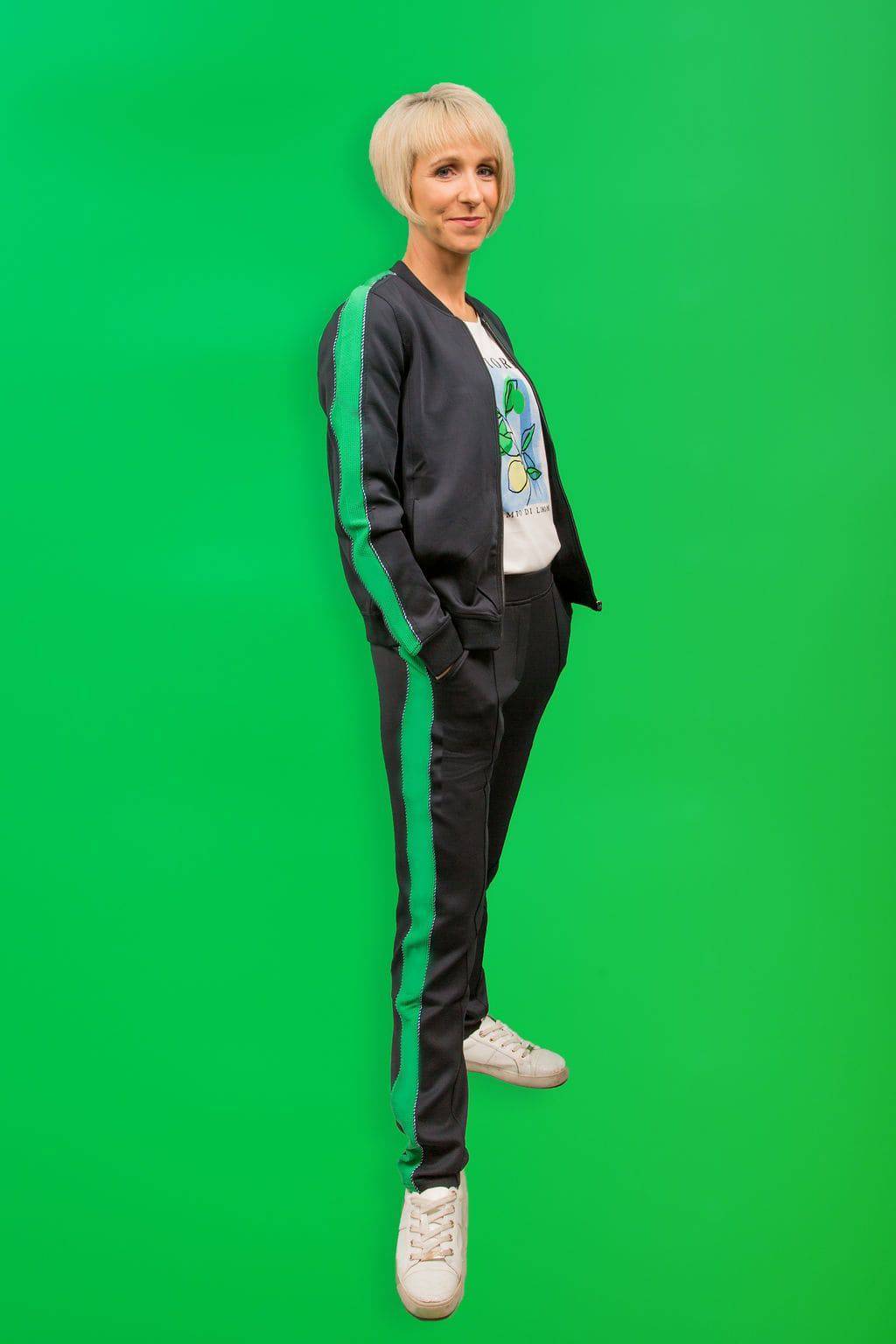 Black Garcia Jacket with green stripe - Your Style Your Story