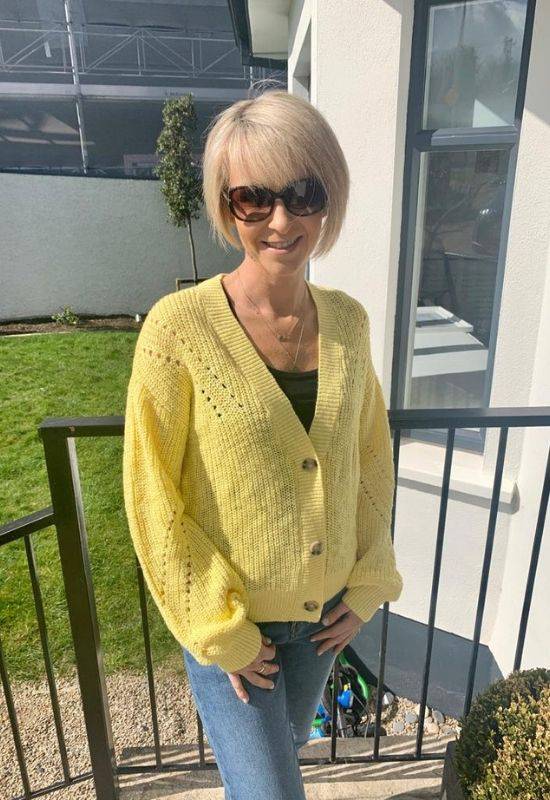 The Rosa Garcia Yellow Cardigan with Hole Pattern Your Style Your Story