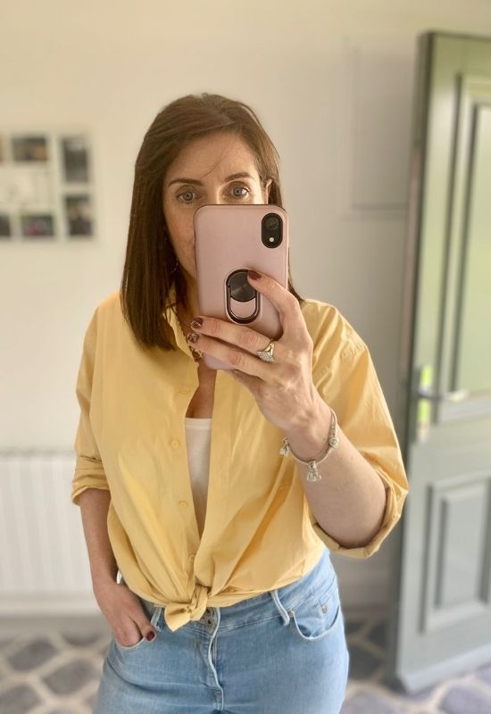 yellow oversized top